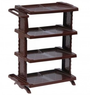 Полка для обуви "Комфорт" 4 секции (Темно-коричневый) в Екатеринбурге - ok-mebel.com | фото 1