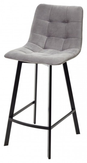 Полубарный стул CHILLI-QB SQUARE светло-серый #26, велюр / черный каркас (H=66cm) М-City в Екатеринбурге - ok-mebel.com | фото 1
