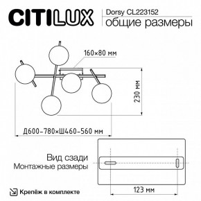 Потолочная люстра Citilux Dorsy CL223152 в Екатеринбурге - ok-mebel.com | фото 10