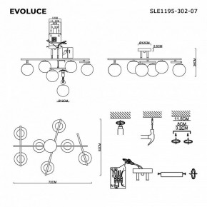 Потолочная люстра EVOLUCE SIERRA SLE1195-302-07 в Екатеринбурге - ok-mebel.com | фото 7