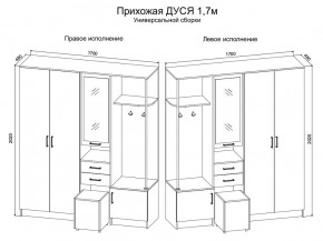 Прихожая Дуся 1.7 УНИ (Дуб Бунратти/Белый Бриллиант) в Екатеринбурге - ok-mebel.com | фото 2