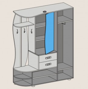 Прихожая Иннэс-1 вариант-1.6 Левая (венге/дуб белфорт) в Екатеринбурге - ok-mebel.com | фото 2
