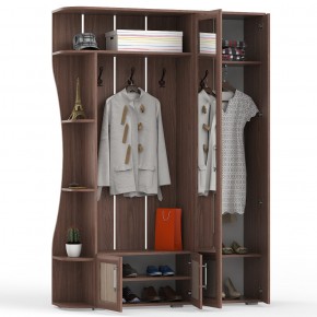 Прихожая Ксения-1, цвет ясень шимо светлый/ясень шимо тёмный, ШхГхВ 150х38х212 см., универсальная сборка в Екатеринбурге - ok-mebel.com | фото 3