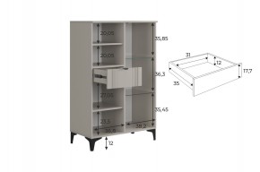 РИЧ Комод 2 со стеклом в Екатеринбурге - ok-mebel.com | фото 3