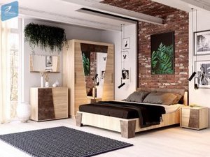 САНРЕМО  комод КМ-005 Дуб сонома св./ Дуб сонома св., Ателье темное (Стиль) в Екатеринбурге - ok-mebel.com | фото 3