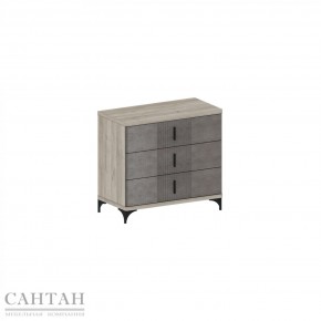 ШЕР КМ-2301 Комод с 3 ящиками (дуб апрель темный/Лофт Годэн Пэлас) в Екатеринбурге - ok-mebel.com | фото