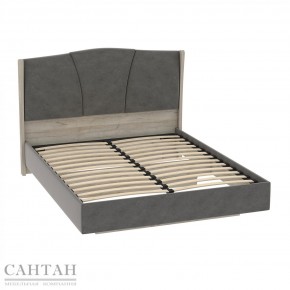 ШЕР КР-23-М-18 Кровать (дуб серый/микровелюр Alpina 14 (графит) в Екатеринбурге - ok-mebel.com | фото