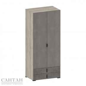 ШЕР ШК-3305 Шкаф 2 двери 2 ящика (дуб апрель темный/Лофт Годэн Пэлас) в Екатеринбурге - ok-mebel.com | фото