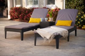 Шезлонг Джайпур с матрасом (Jaipur Sun lounger (with cushion)) графит в Екатеринбурге - ok-mebel.com | фото 3