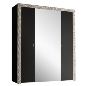 Шкаф 4-х дв. (с зеркалами)  Premium черная/серебро (ТФШ1/4(П) в Екатеринбурге - ok-mebel.com | фото