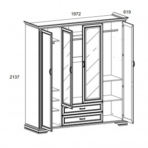 Шкаф 4D2S Z , MONAKO, цвет Сосна винтаж в Екатеринбурге - ok-mebel.com | фото