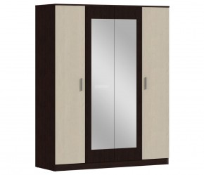 Шкаф 4х дверный с зеркалами Уют СБ-2750/1.Н (Венге/Паллада) в Екатеринбурге - ok-mebel.com | фото