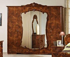 Шкаф 5-и дверный с зеркалами (20.145) Тициана (орех) в Екатеринбурге - ok-mebel.com | фото 1