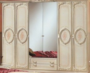 Шкаф 6-и дверный с зеркалами (01.146) Роза (беж) в Екатеринбурге - ok-mebel.com | фото