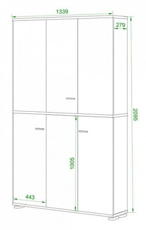 Шкаф книжный Домино нельсон ПУ-40-4 в Екатеринбурге - ok-mebel.com | фото 2