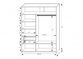 Шкаф-купе 1500 серии NEW CLASSIC K2+K2+B2+PL2(2 ящика+1 штанга+1 полка) профиль «Капучино» в Екатеринбурге - ok-mebel.com | фото 3