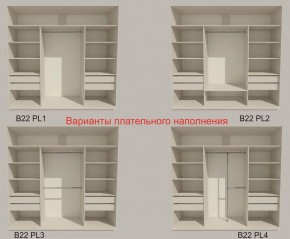 Шкаф-купе 2100 серии SOFT D2+D7+D3+B22+PL2 (по 2 ящика лев/прав+1штанга+1полка) профиль «Графит» в Екатеринбурге - ok-mebel.com | фото 6