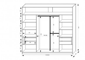 Шкаф-купе 2450 серии NEW CLASSIC K4+K4+K4+B22+PL4 (по 2 ящика лев/прав+F обр.штанга) профиль «Капучино» в Екатеринбурге - ok-mebel.com | фото 3