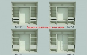 Шкаф-купе 2450 серии NEW CLASSIC K6Z+K1+K6+B22+PL2 (по 2 ящика лев/прав+1 штанга+1 полка) профиль «Капучино» в Екатеринбурге - ok-mebel.com | фото 6