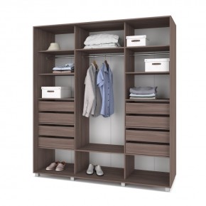 МАРТИН Шкаф-купе с зеркалом Шимо темный (2200*600) М622 в Екатеринбурге - ok-mebel.com | фото 4