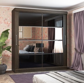 Шкаф-купе Орфей-6 (венге/лакобель черная) 1500 в Екатеринбурге - ok-mebel.com | фото 3