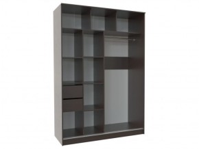Шкаф-купе ПШ-2.9 1500 Фасад ВСТАВКА МДФ | СТЕКЛО (Венге/Стекло черное) в Екатеринбурге - ok-mebel.com | фото 2