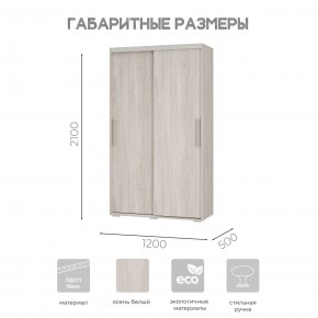 Шкаф-купе ШКК-11 (ясень белый) в Екатеринбурге - ok-mebel.com | фото 7