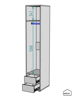 Шкаф Linnea MHR-1-3 2050х400х510 (Белый-М 11.1.1) в Екатеринбурге - ok-mebel.com | фото 3