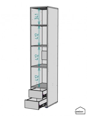Шкаф Linnea MHR-1-4 2050х400х510 (ДВ-М 11.1.25) в Екатеринбурге - ok-mebel.com | фото 3