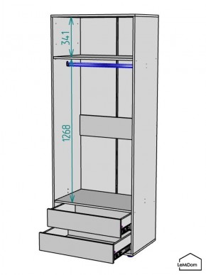 Шкаф Linnea MHR-2-3 2050х800х510 (Графит-М 11.1.25) в Екатеринбурге - ok-mebel.com | фото 3