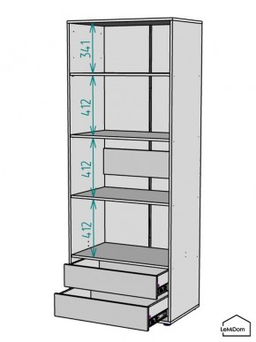 Шкаф Linnea MHR-2PO-4 2050х800х510 (Белый-М 11.1.1) в Екатеринбурге - ok-mebel.com | фото 3