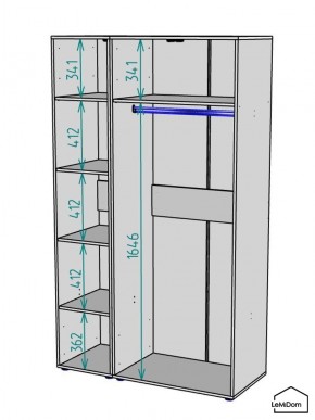 Шкаф Linnea MHR-3-1 2050х1200х510 (ДВ-М 11.1.25) в Екатеринбурге - ok-mebel.com | фото 3