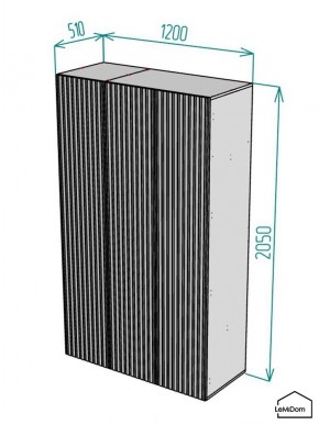 Шкаф Linnea MHR-3-2 2050х1200х510 (ДВ-М 11.1.25) в Екатеринбурге - ok-mebel.com | фото 2