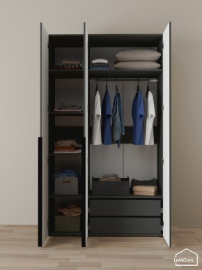 Шкаф Linnea MHR-3-2 2050х1200х510 (Графит-М 11.1.25) в Екатеринбурге - ok-mebel.com | фото 5