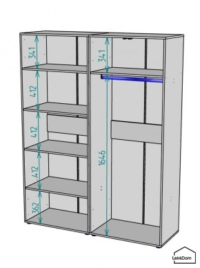 Шкаф Linnea MHR-4-1 2050х1600х510 (Белый-М 11.1.2) в Екатеринбурге - ok-mebel.com | фото 3