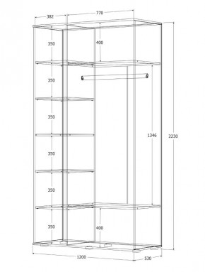 Шкаф Норден 1200 (Дуб Крафт золотой) в Екатеринбурге - ok-mebel.com | фото 3