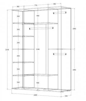 Шкаф Норден 1600 (Дуб Крафт золотой) в Екатеринбурге - ok-mebel.com | фото 3