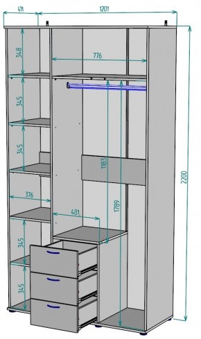 Шкаф Ольга H57 в Екатеринбурге - ok-mebel.com | фото 2