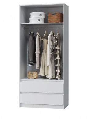 Шкаф с 2 двери и 2 ящика ТВИСТ полки+штанга (ЛДСП белый) в Екатеринбурге - ok-mebel.com | фото 2