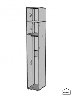 Шкаф с антресолью Linnea MHR-1A-1 2450х400х510 (ДВ-М 11.1.25) в Екатеринбурге - ok-mebel.com | фото 3
