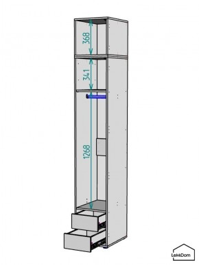 Шкаф с антресолью Linnea MHR-1A-3 2450х400х510 (ДВ-М 11.1.25) в Екатеринбурге - ok-mebel.com | фото 3