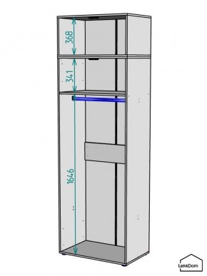 Шкаф с антресолью Linnea MHR-2A-1 2450х800х510 (Графит-М 11.1.25) в Екатеринбурге - ok-mebel.com | фото 3
