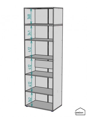 Шкаф с антресолью Linnea MHR-2A-2 2450х800х510 (Графит-М 11.1.25) в Екатеринбурге - ok-mebel.com | фото 3