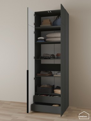 Шкаф с антресолью Linnea MHR-2A-3 2450х800х510 (Графит-М 11.1.25) в Екатеринбурге - ok-mebel.com | фото 6