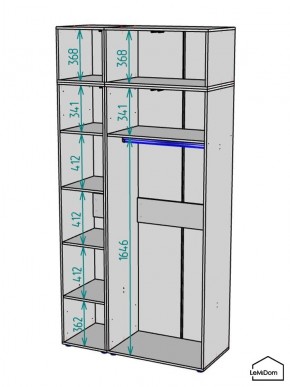 Шкаф с антресолью Linnea MHR-3POA-1 2450х1200х510 (Белый-М 11.1.2) в Екатеринбурге - ok-mebel.com | фото 3
