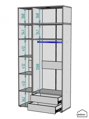 Шкаф с антресолью Linnea MHR-3POA-2 2450х1200х510 (Белый-М 11.1.1) в Екатеринбурге - ok-mebel.com | фото 3