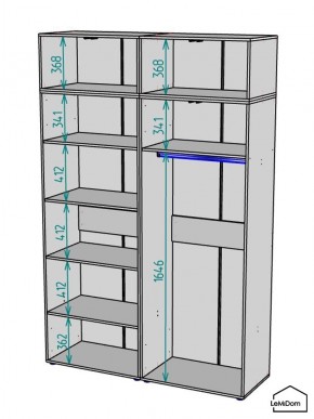Шкаф с антресолью Linnea MHR-4A-1 2450х1600х510 (Белый-М 11.1.1) в Екатеринбурге - ok-mebel.com | фото 3