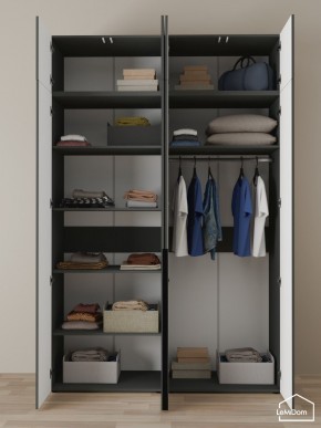 Шкаф с антресолью Linnea MHR-4A-1 2450х1600х510 (Графит-М 11.1.25) в Екатеринбурге - ok-mebel.com | фото 4