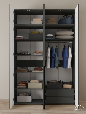 Шкаф с антресолью Linnea MHR-4A-2 2450х1600х510 (Графит-М 11.1.25) в Екатеринбурге - ok-mebel.com | фото 5