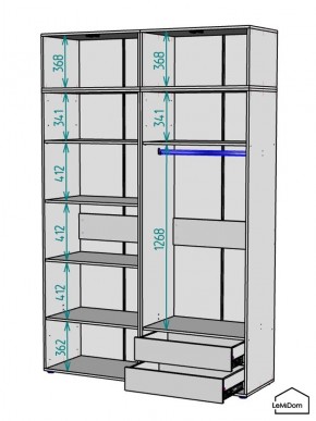 Шкаф с антресолью Linnea MHR-4POA-2 2450х1600х510 (Белый-М 11.1.1) в Екатеринбурге - ok-mebel.com | фото 3